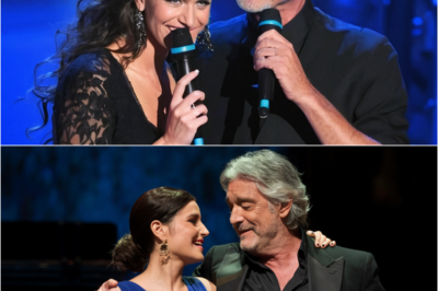 Andrea Bocelli and his wife Veronica Berti serenade the audience with a dreamy duet of “Something Stupid”