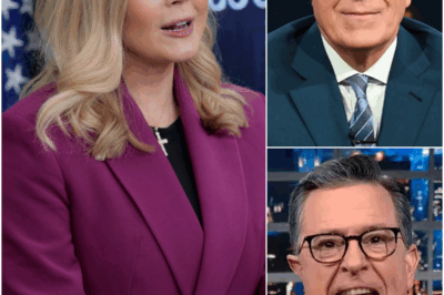 Shocking Moment on Live TV: Karoline Leavitt ‘Hijacks’ The Late Show, Engages in Heated Clash with Stephen Colbert, Forcing the Show to Cut Short!