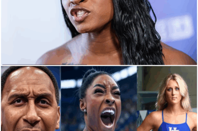 Stephen A Smith STUNNED! BACKTRACKS after Riley Gaines CHECKS HIM on her SLAMMING Simone Biles!